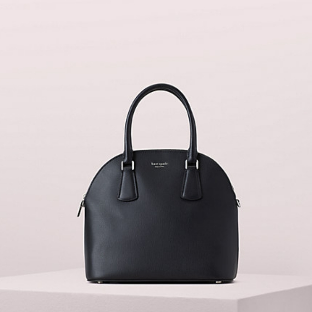 Kate Spade Large Sylvia Dome Satchel Black Leather - Picture 2 of 10